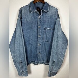 RSQ Men's 100% Cotton Blue Denim Over Shirt or Jacket Size XXL